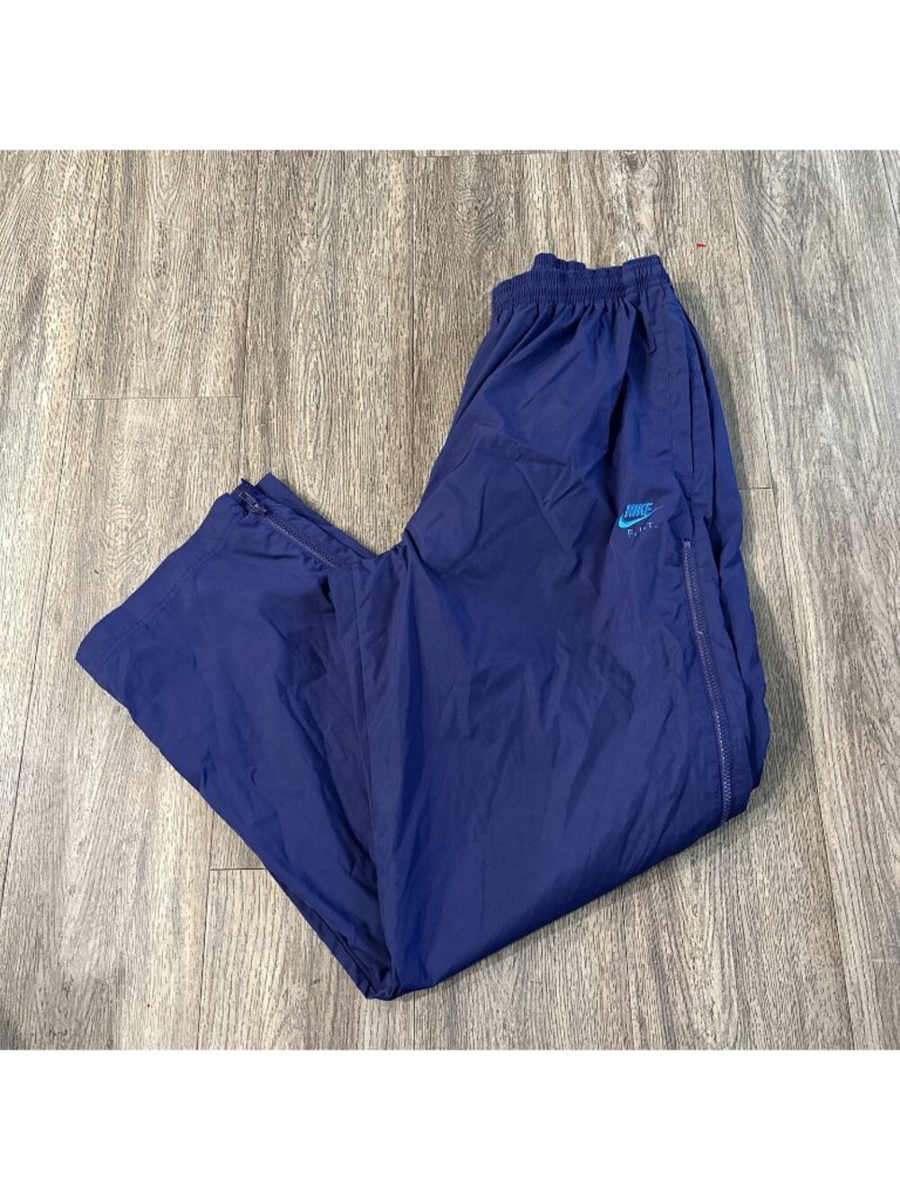 Vintage Nike Track Pants Mens XL Nylon Purple Spell Out Sweatpants Baggy Y2K Zip